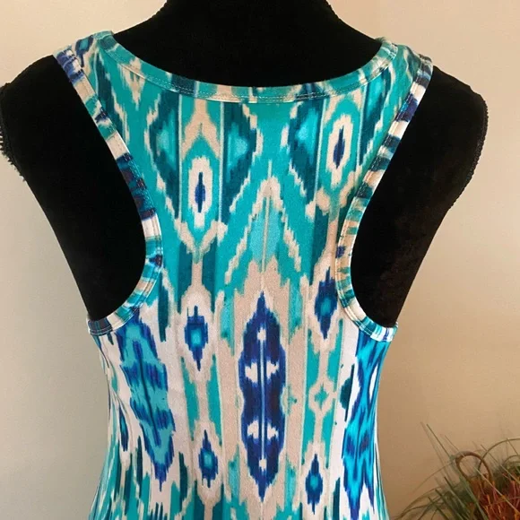 Cynthia Rowley tank knit maxi dress ikat racerback sz Small - Picture 5 of 5